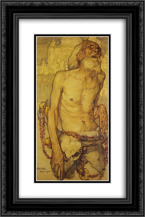 El Ciego 16x24 Black Ornate Wood Framed Art Print Poster with Double Matting by Herran, Saturnino