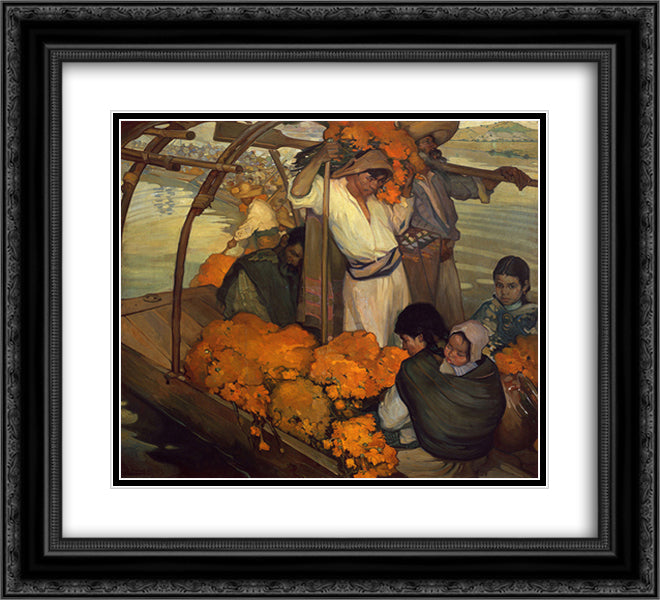 The offering 22x20 Black Ornate Wood Framed Art Print Poster with Double Matting by Herran, Saturnino