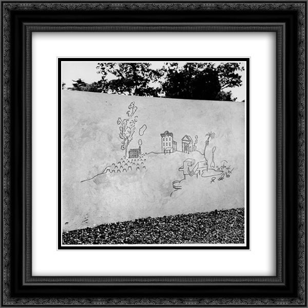 Children's Labyrinth 20x20 Black Ornate Wood Framed Art Print Poster with Double Matting by Steinberg, Saul