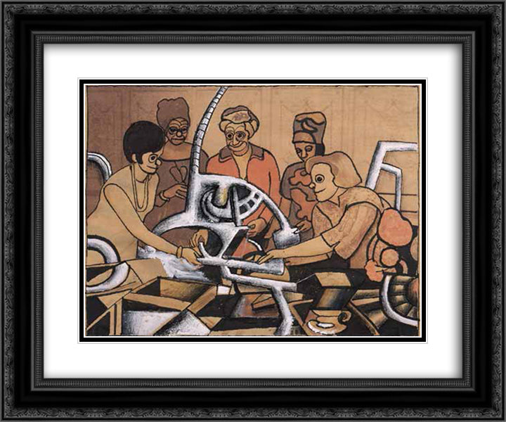 Georgetown Cuisine 24x20 Black Ornate Wood Framed Art Print Poster with Double Matting by Steinberg, Saul