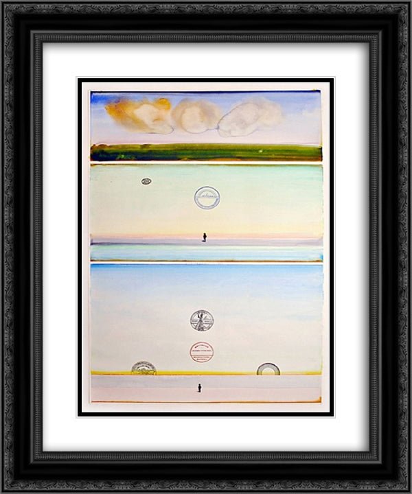 Japanese Sunset, #16 20x24 Black Ornate Wood Framed Art Print Poster with Double Matting by Steinberg, Saul