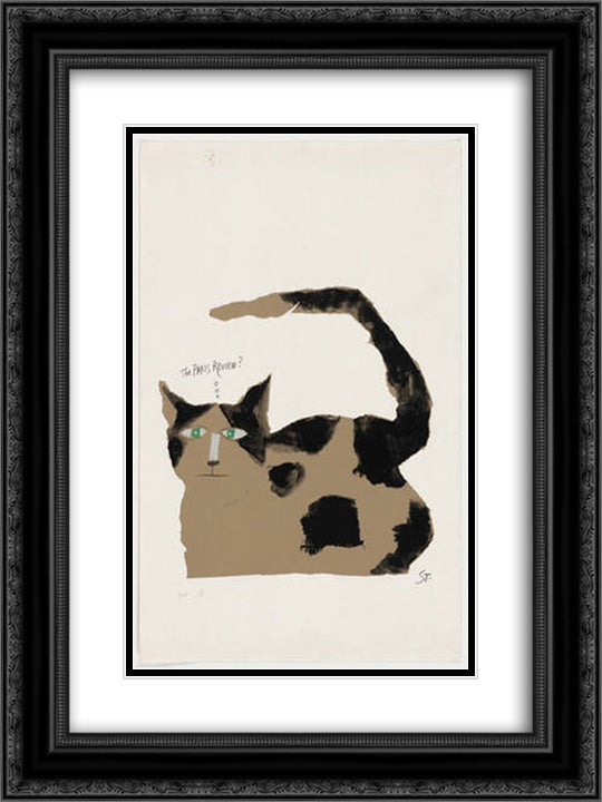 The Paris Review 18x24 Black Ornate Wood Framed Art Print Poster with Double Matting by Steinberg, Saul