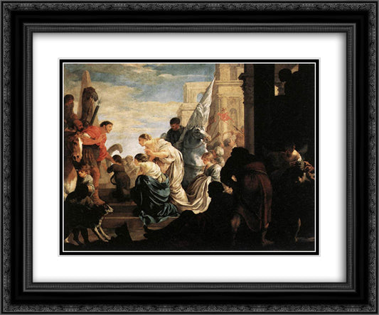 A Scene from Roman History 24x20 Black Ornate Wood Framed Art Print Poster with Double Matting by Bourdon, Sebastien