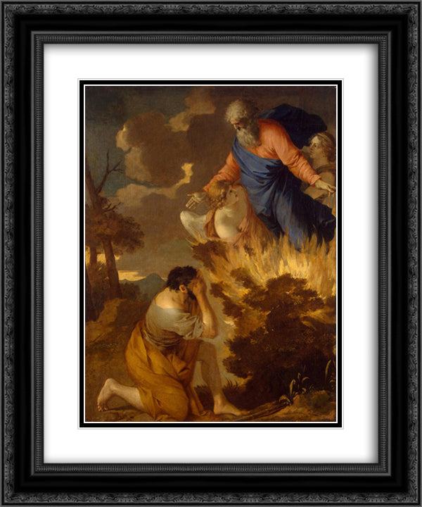 Burning bush 20x24 Black Ornate Wood Framed Art Print Poster with Double Matting by Bourdon, Sebastien