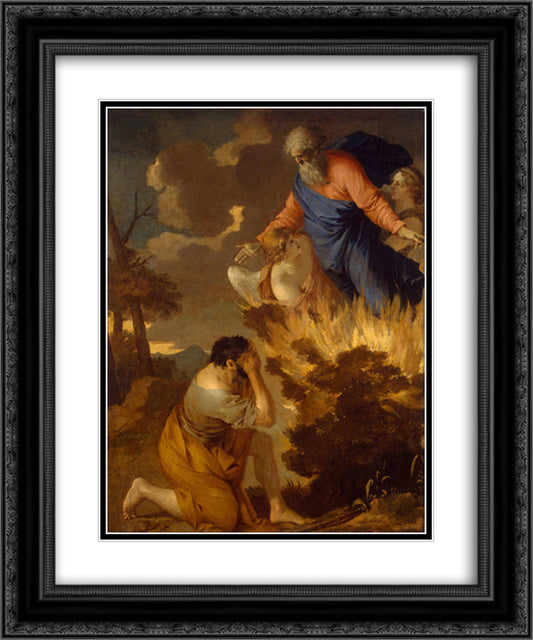 Burning bush 20x24 Black Ornate Wood Framed Art Print Poster with Double Matting by Bourdon, Sebastien