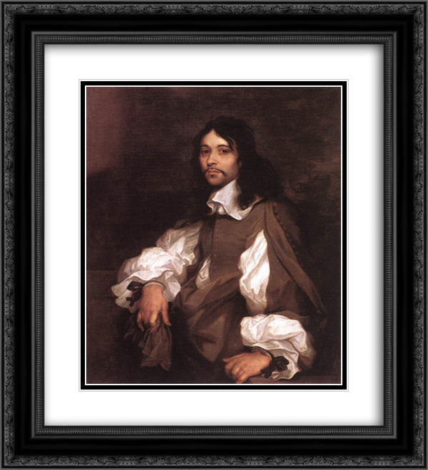 Portrait of a Man 20x22 Black Ornate Wood Framed Art Print Poster with Double Matting by Bourdon, Sebastien