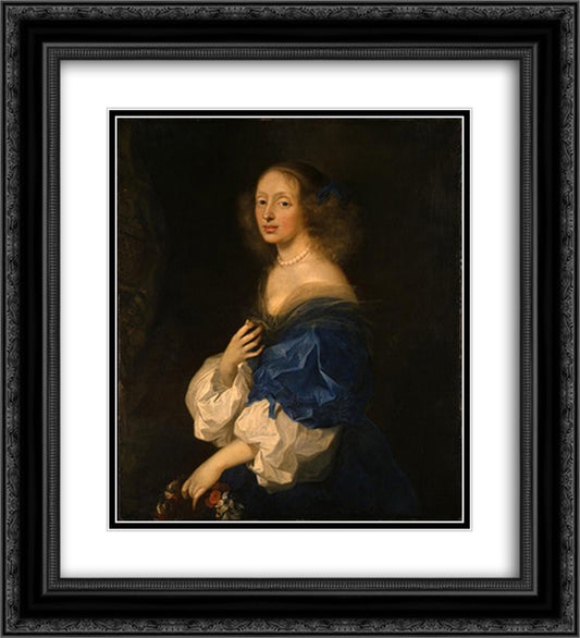 Portrait of Ebba Sparre 20x22 Black Ornate Wood Framed Art Print Poster with Double Matting by Bourdon, Sebastien