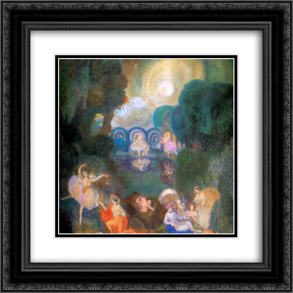 Ballet 20x20 Black Ornate Wood Framed Art Print Poster with Double Matting by Sudeikin, Serge
