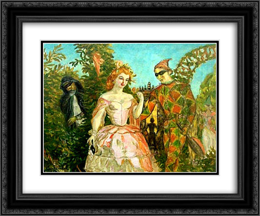 Carnival scene 24x20 Black Ornate Wood Framed Art Print Poster with Double Matting by Sudeikin, Serge