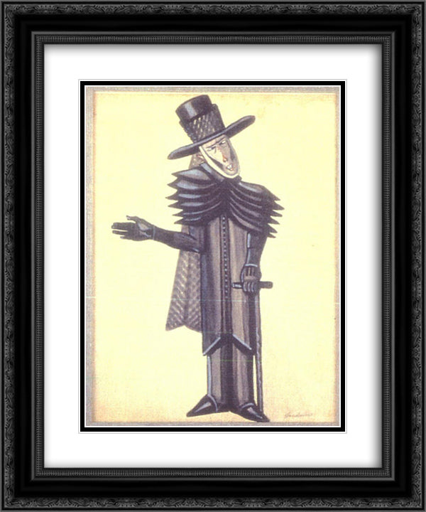 Costume design for Dickens Christmas Bells 20x24 Black Ornate Wood Framed Art Print Poster with Double Matting by Sudeikin, Serge