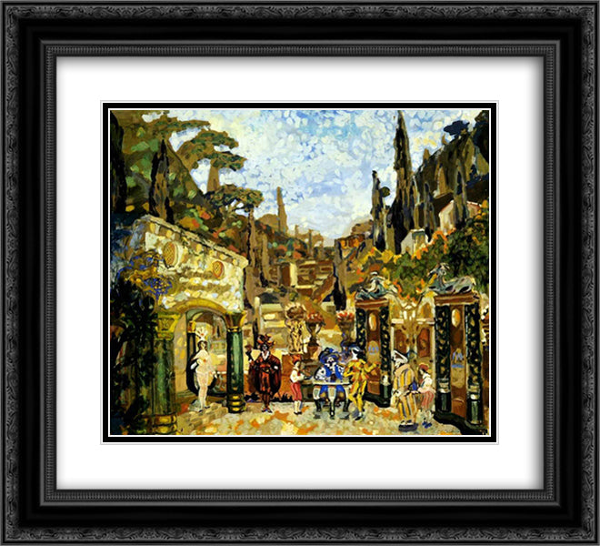 Design for The visible side of life by Benavente 22x20 Black Ornate Wood Framed Art Print Poster with Double Matting by Sudeikin, Serge