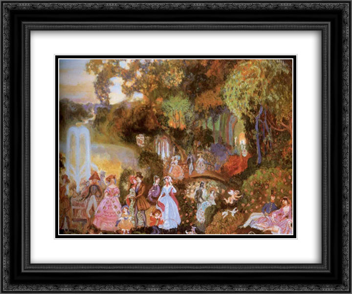 Festivities 24x20 Black Ornate Wood Framed Art Print Poster with Double Matting by Sudeikin, Serge