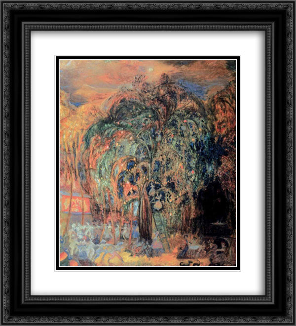 Night festival 20x22 Black Ornate Wood Framed Art Print Poster with Double Matting by Sudeikin, Serge