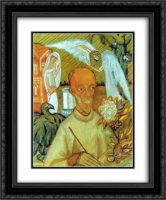 Portrait of N. I. Kulbin. Caricature. 20x24 Black Ornate Wood Framed Art Print Poster with Double Matting by Sudeikin, Serge