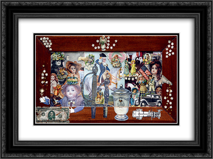 Elections at puppets 24x18 Black Ornate Wood Framed Art Print Poster with Double Matting by Parajanov, Sergei