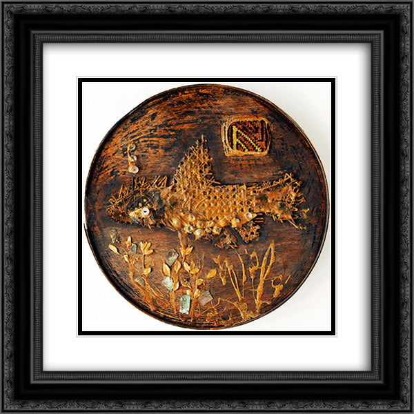 Straw fish 20x20 Black Ornate Wood Framed Art Print Poster with Double Matting by Parajanov, Sergei