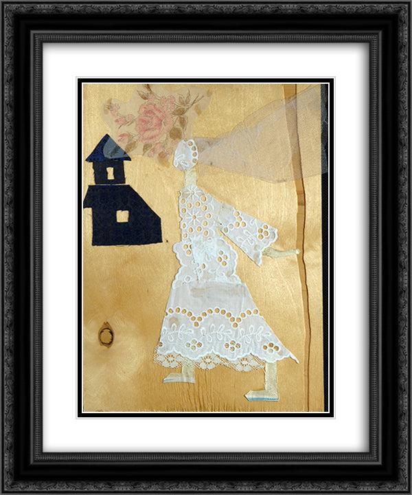 The sketch to the movie Colour of Pomegranate. Conventual 20x24 Black Ornate Wood Framed Art Print Poster with Double Matting by Parajanov, Sergei