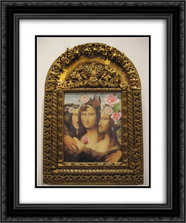 Triple portrait with Maya Plisetskaya and Vladimir Vysotsky 20x24 Black Ornate Wood Framed Art Print Poster with Double Matting by Parajanov, Sergei