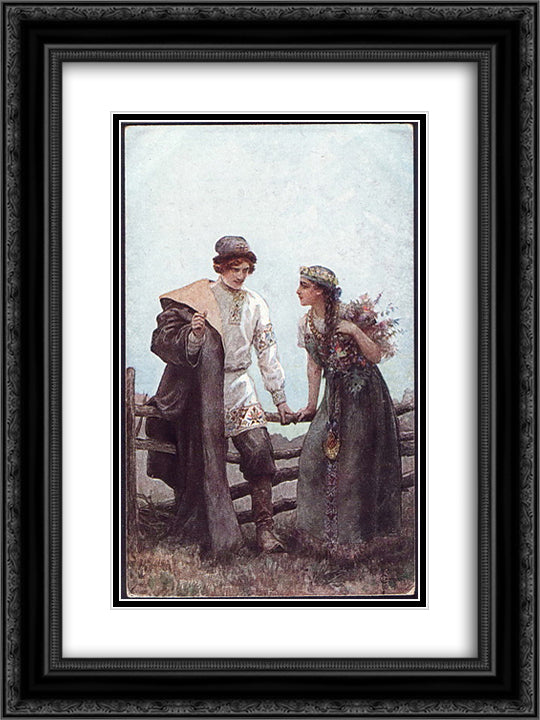 A serious question 18x24 Black Ornate Wood Framed Art Print Poster with Double Matting by Solomko, Sergey