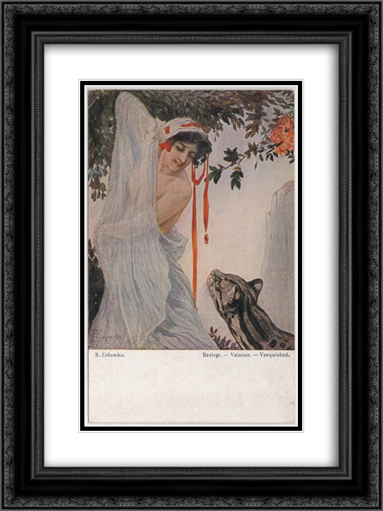 Defeated 18x24 Black Ornate Wood Framed Art Print Poster with Double Matting by Solomko, Sergey