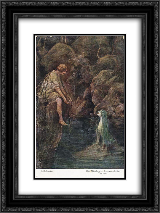 Fairy tale 18x24 Black Ornate Wood Framed Art Print Poster with Double Matting by Solomko, Sergey