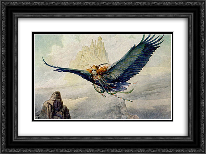 Fantasy 24x18 Black Ornate Wood Framed Art Print Poster with Double Matting by Solomko, Sergey