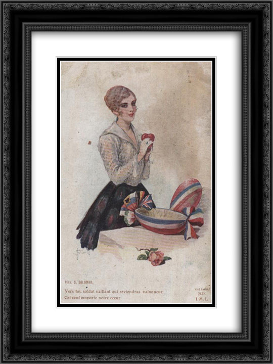 For you, brave soldier 18x24 Black Ornate Wood Framed Art Print Poster with Double Matting by Solomko, Sergey