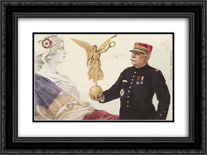 Fortune is silver but victory is gold 24x18 Black Ornate Wood Framed Art Print Poster with Double Matting by Solomko, Sergey