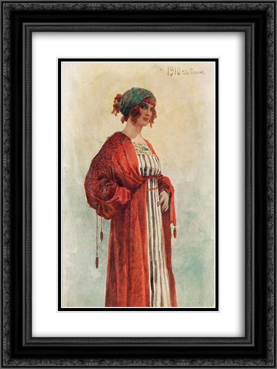 Parisian 18x24 Black Ornate Wood Framed Art Print Poster with Double Matting by Solomko, Sergey