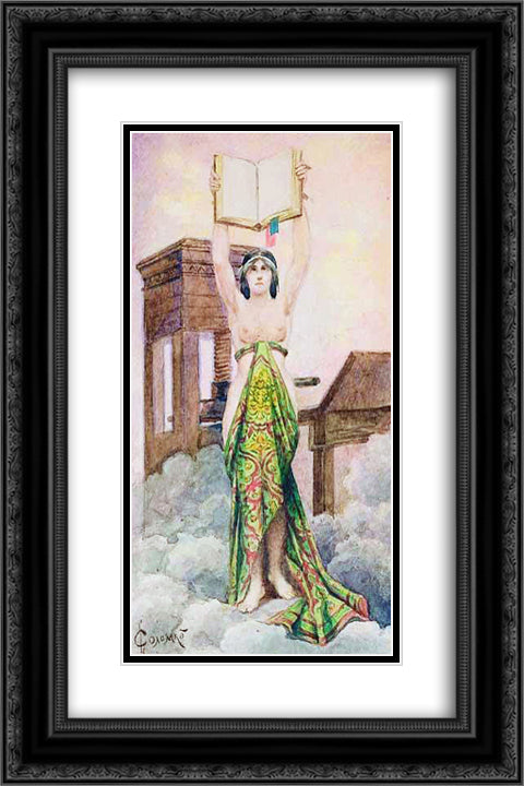 Priestess 16x24 Black Ornate Wood Framed Art Print Poster with Double Matting by Solomko, Sergey