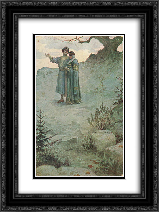Promise 18x24 Black Ornate Wood Framed Art Print Poster with Double Matting by Solomko, Sergey