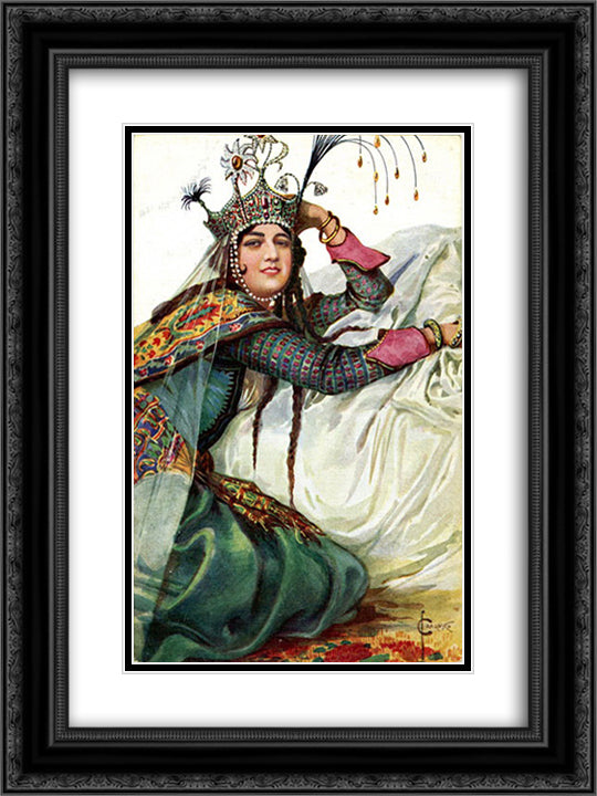 Queen Azvyakovna 18x24 Black Ornate Wood Framed Art Print Poster with Double Matting by Solomko, Sergey