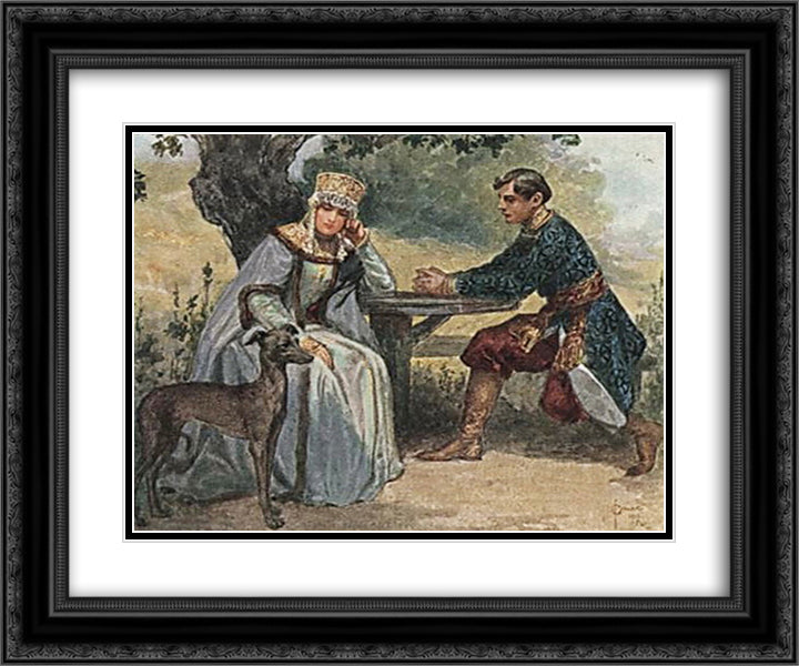 Song without words 24x20 Black Ornate Wood Framed Art Print Poster with Double Matting by Solomko, Sergey