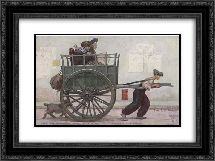 The Wreckage 24x18 Black Ornate Wood Framed Art Print Poster with Double Matting by Solomko, Sergey