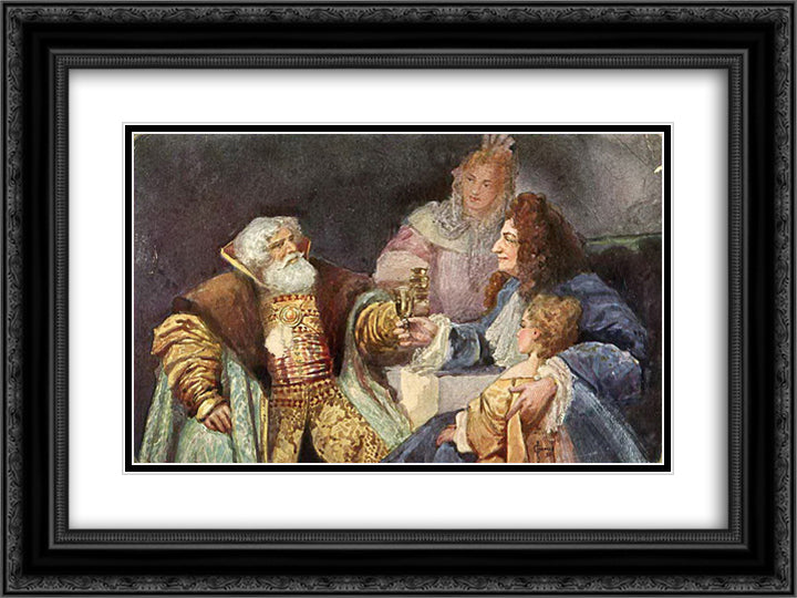 Visiting 24x18 Black Ornate Wood Framed Art Print Poster with Double Matting by Solomko, Sergey