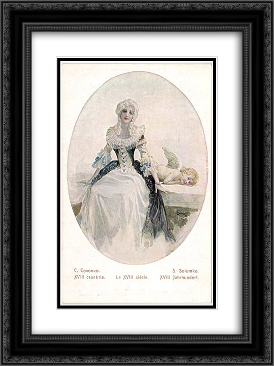 XVIII century 18x24 Black Ornate Wood Framed Art Print Poster with Double Matting by Solomko, Sergey