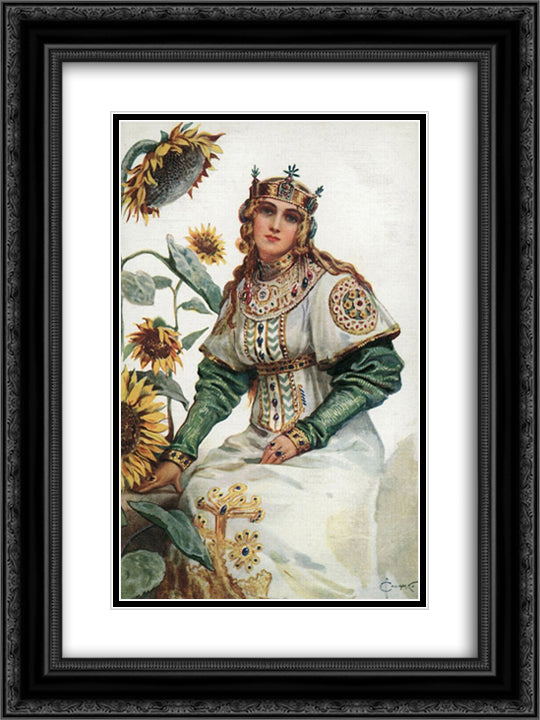 Zabava Putyatichna 18x24 Black Ornate Wood Framed Art Print Poster with Double Matting by Solomko, Sergey