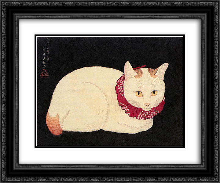 Tama 24x20 Black Ornate Wood Framed Art Print Poster with Double Matting by Takahashi, Shotei