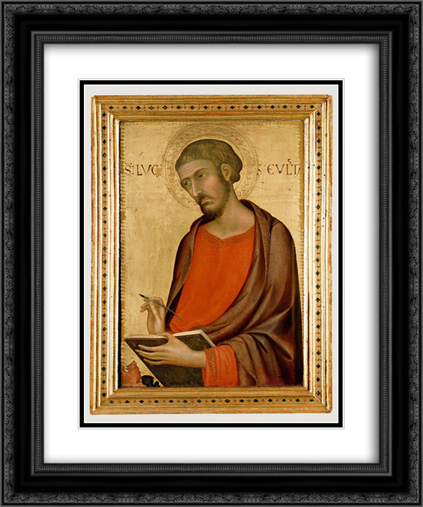 St. Luke 20x24 Black Ornate Wood Framed Art Print Poster with Double Matting by Martini, Simone