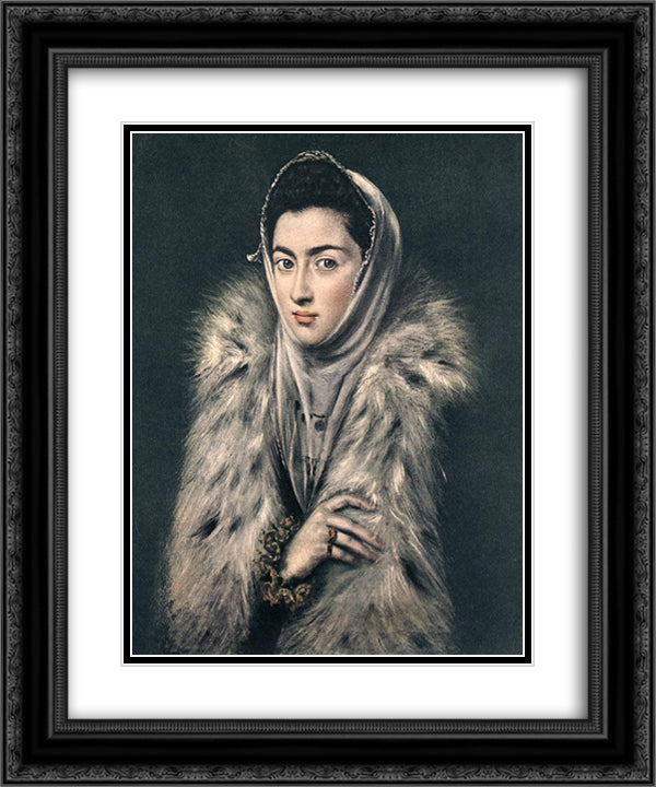Portrait of Caterina Micaela of Spain 20x24 Black Ornate Wood Framed Art Print Poster with Double Matting by Anguissola, Sofonisba