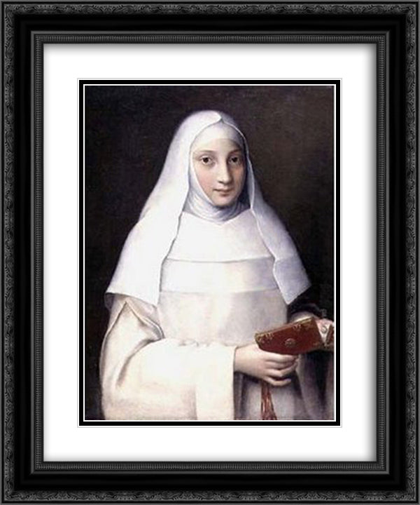 Portrait of Elena Anguissola 20x24 Black Ornate Wood Framed Art Print Poster with Double Matting by Anguissola, Sofonisba