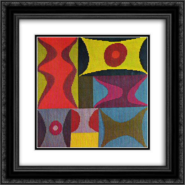 Elementary Forms 20x20 Black Ornate Wood Framed Art Print Poster with Double Matting by Taeuber Arp, Sophie