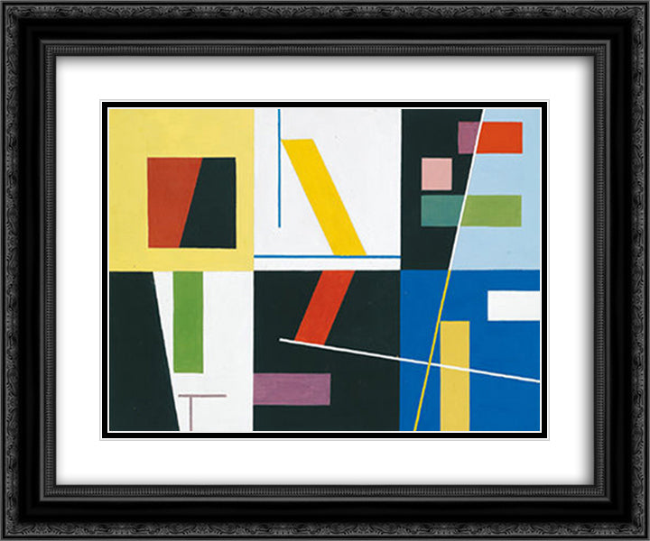unknown title 24x20 Black Ornate Wood Framed Art Print Poster with Double Matting by Taeuber Arp, Sophie