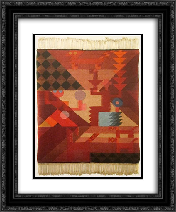 Untitled 20x24 Black Ornate Wood Framed Art Print Poster with Double Matting by Taeuber Arp, Sophie