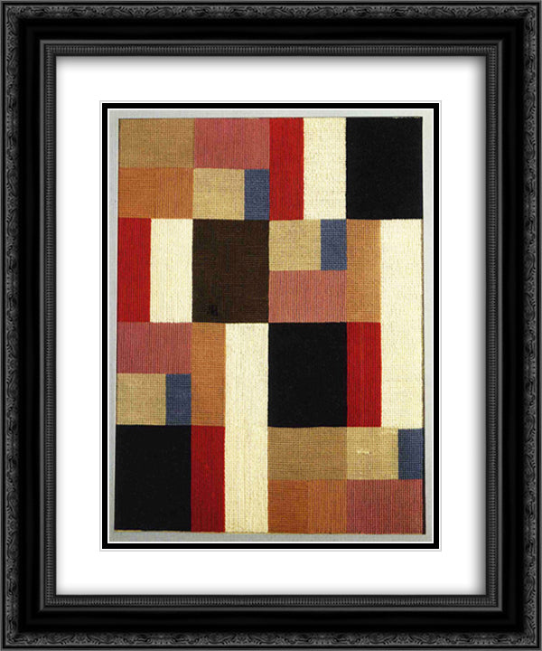 Vertical and horizontal composition 20x24 Black Ornate Wood Framed Art Print Poster with Double Matting by Taeuber Arp, Sophie