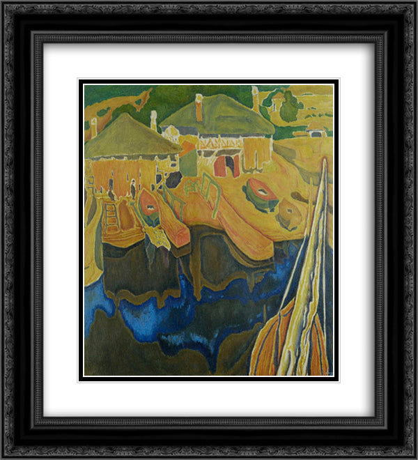 Arsenal Mount Athos 20x22 Black Ornate Wood Framed Art Print Poster with Double Matting by Papaloukas, Spyros