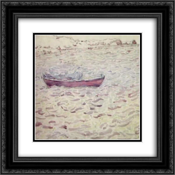 Boat 20x20 Black Ornate Wood Framed Art Print Poster with Double Matting by Papaloukas, Spyros