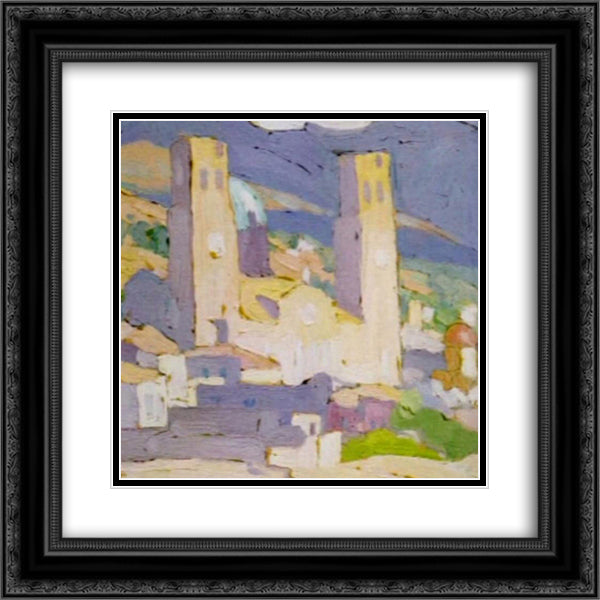 Church (detail) 20x20 Black Ornate Wood Framed Art Print Poster with Double Matting by Papaloukas, Spyros