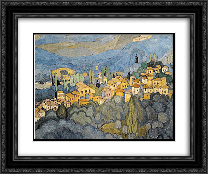 Landscape 24x20 Black Ornate Wood Framed Art Print Poster with Double Matting by Papaloukas, Spyros
