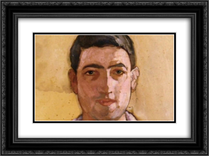 Self Portrait (Early) 24x18 Black Ornate Wood Framed Art Print Poster with Double Matting by Papaloukas, Spyros